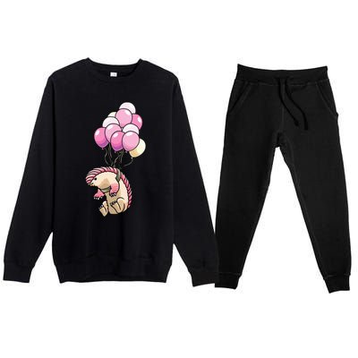 Pink Fairy Armadillo Pichiciego Funny Armadillo Premium Crewneck Sweatsuit Set