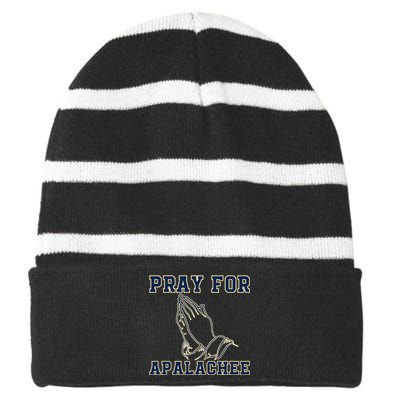 Pray For Apalachee Apalachee High School Strong Gift Striped Beanie with Solid Band