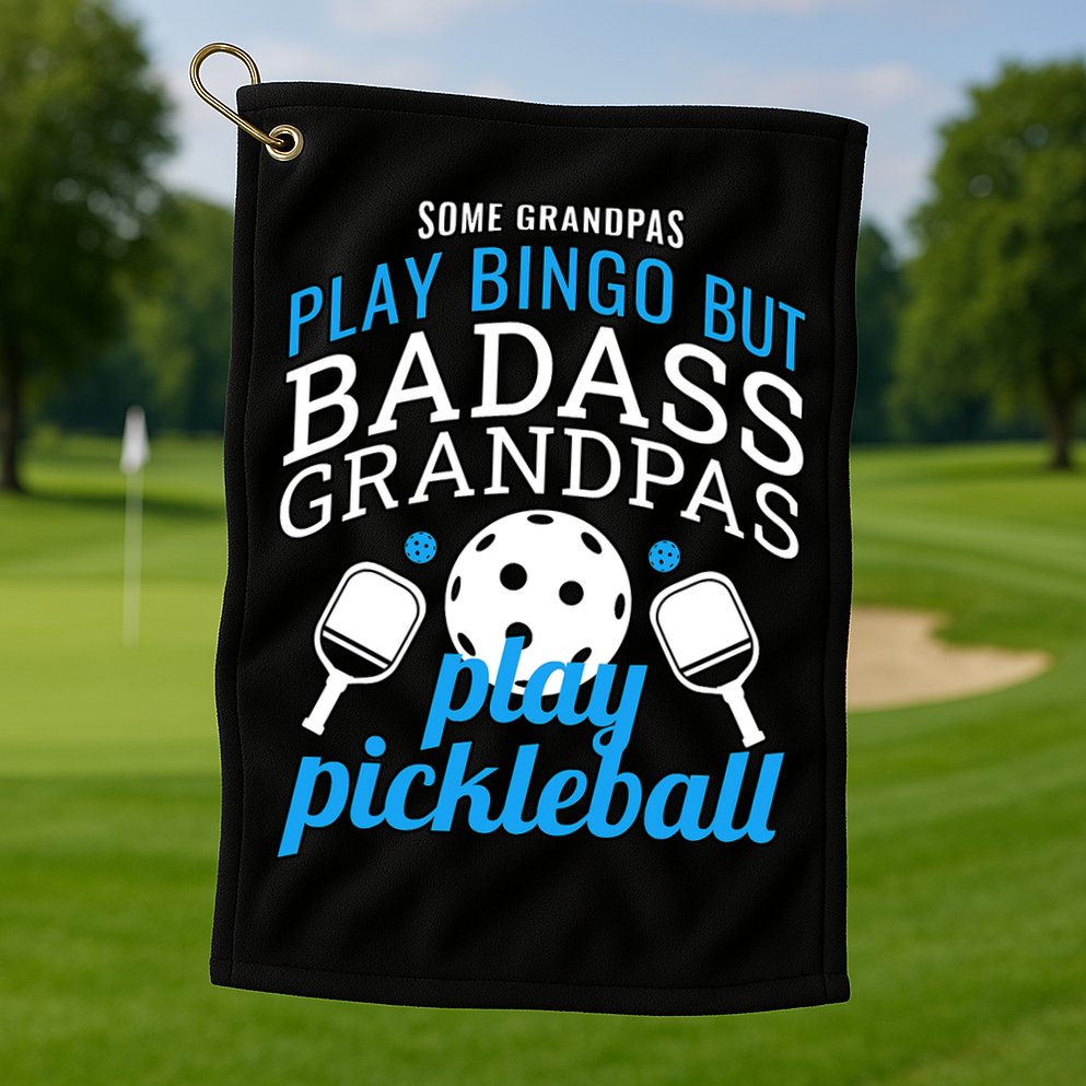 Pickleball Funny Ace Dink Serve KC Kitchen Funny Coffee Wine Golf Towel