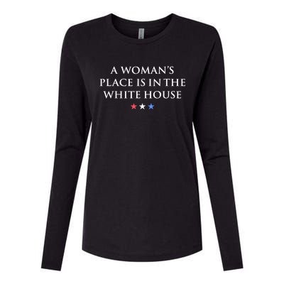 President Feminist A WomanS Place Is In The White House Womens Cotton Relaxed Long Sleeve T-Shirt