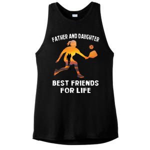 Pickleball Father And Daughter Best Friends Ladies PosiCharge Tri-Blend Wicking Tank