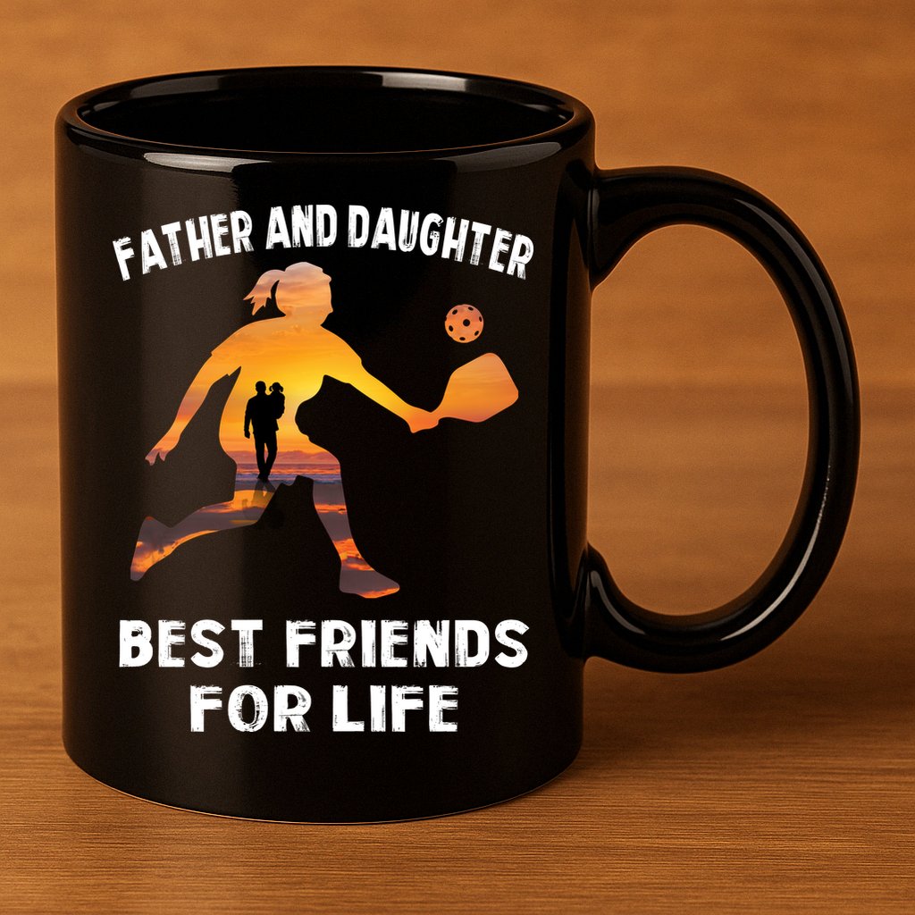 Pickleball Father And Daughter Best Friends 11oz C Handle Ceramic Mug