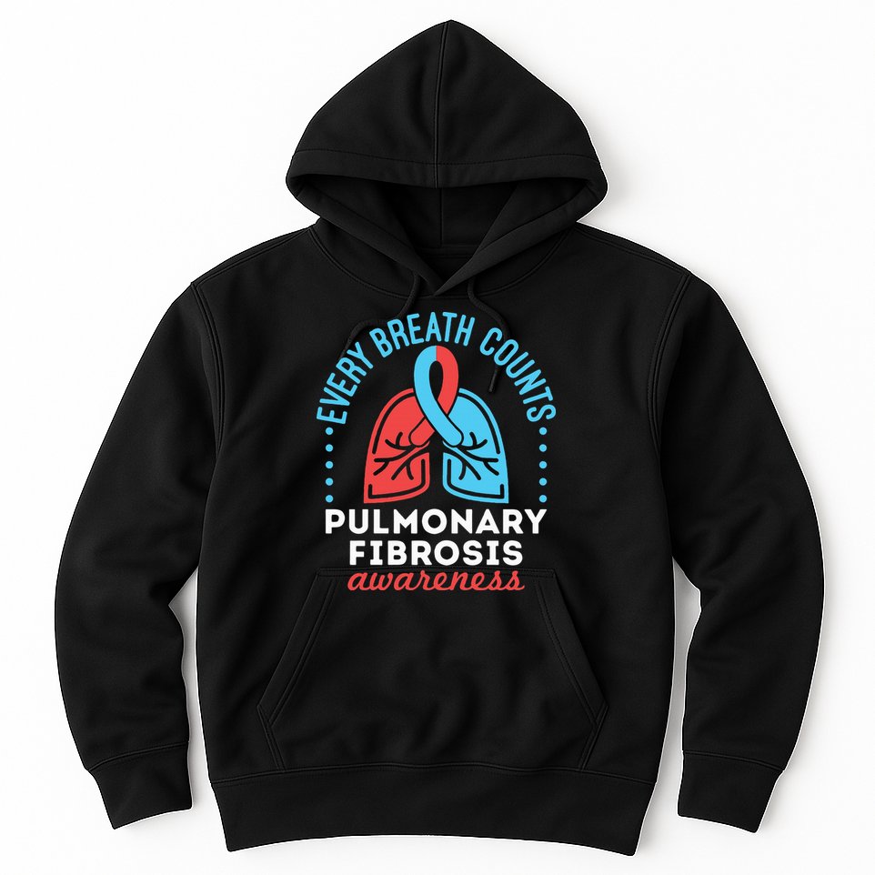Pulmonary Fibrosis Awareness Every Breath Counts  Hoodie