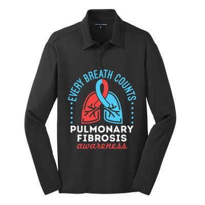 Pulmonary Fibrosis Awareness Every Breath Counts  Silk Touch Performance Long Sleeve Polo