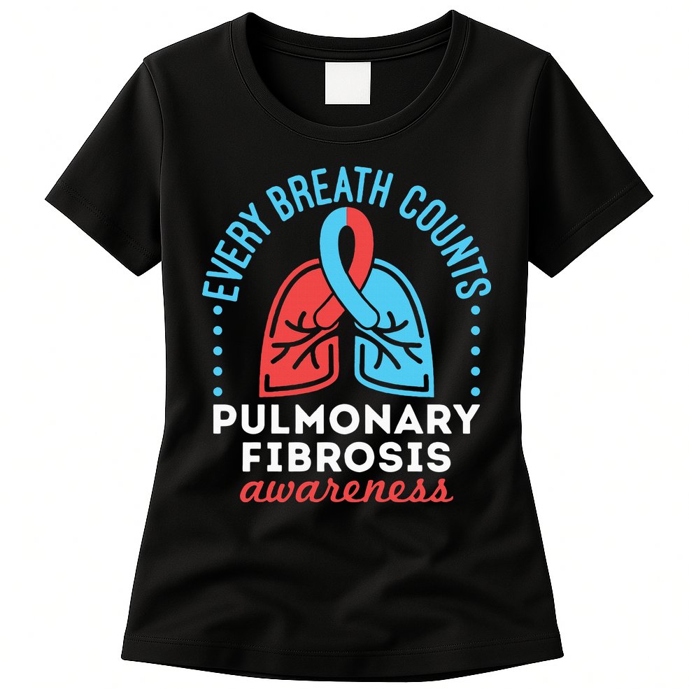 Pulmonary Fibrosis Awareness Every Breath Counts  Womens T-Shirt