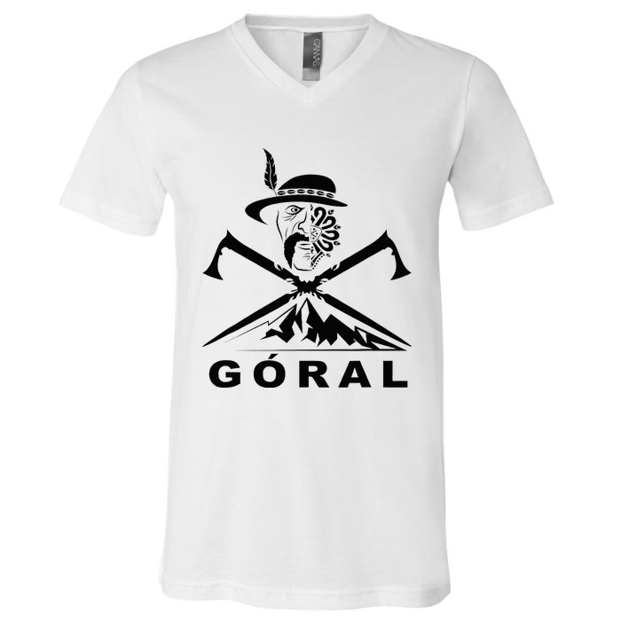 Polish Folk Art Goral Polish Highlander Polski Goral V-Neck T-Shirt