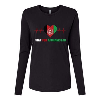 Pray For Afghanistan Womens Cotton Relaxed Long Sleeve T-Shirt