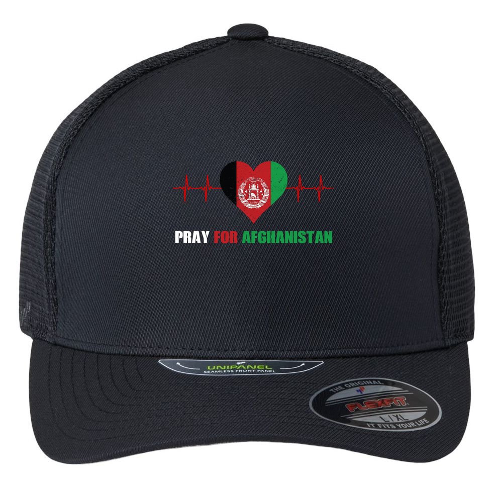 Pray For Afghanistan Flexfit Unipanel Trucker Cap