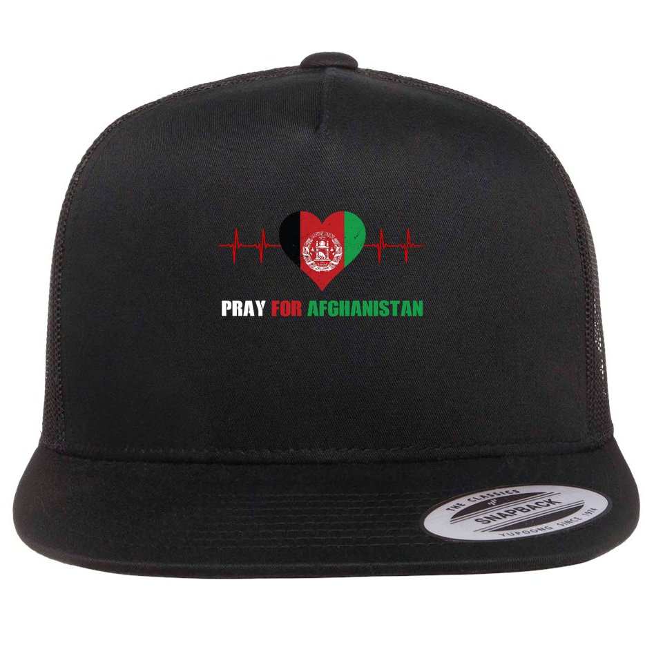 Pray For Afghanistan Flat Bill Trucker Hat