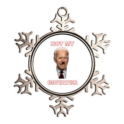 PedoHitler Not My dictator Funny Anti Joe Biden Metallic Star Ornament