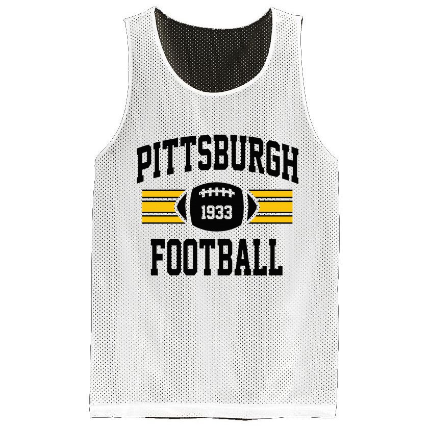 Pittsburgh Football Athletic Vintage Sports Team Fan Mesh Reversible Basketball Jersey Tank
