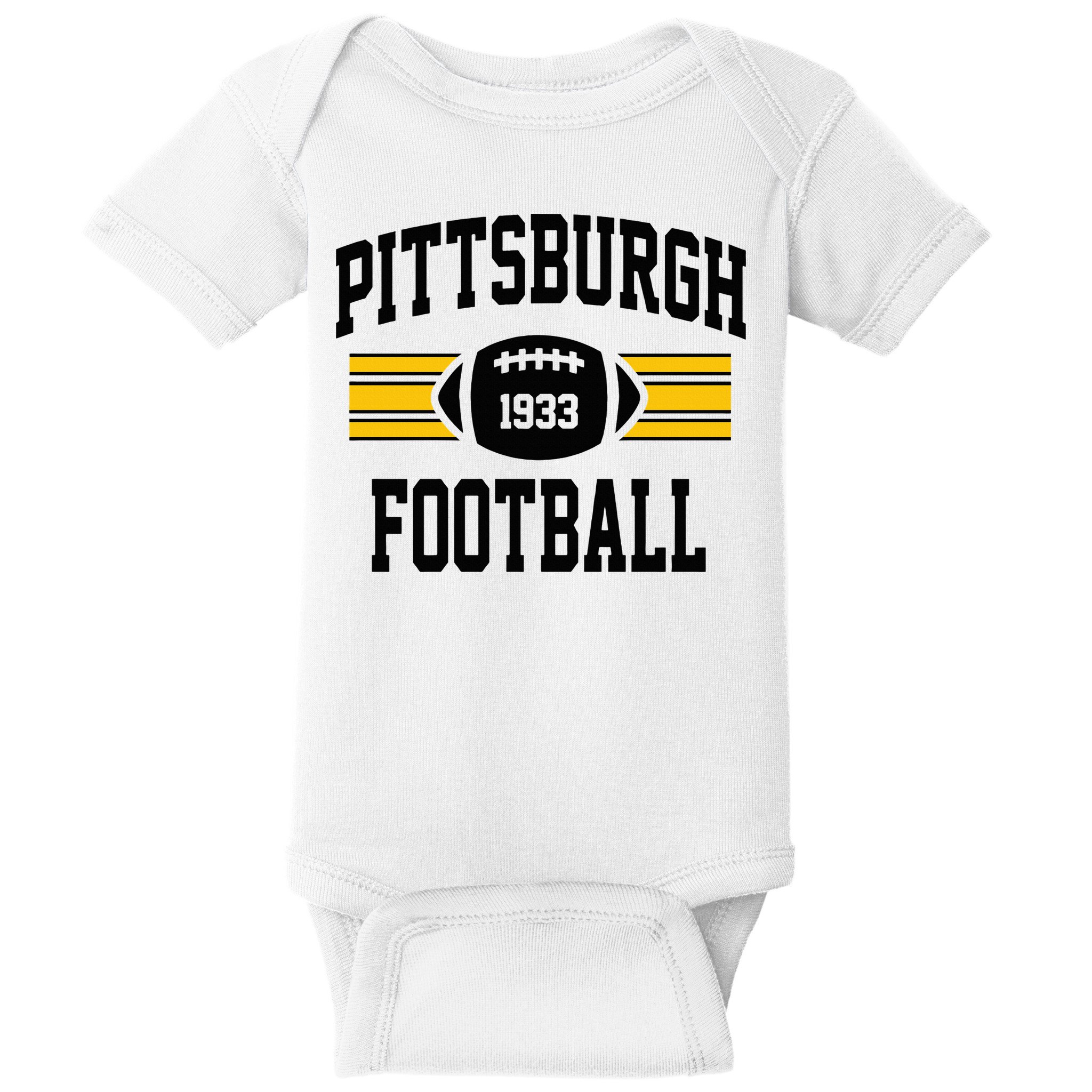 Pittsburgh Football Athletic Vintage Sports Team Fan Baby Bodysuit