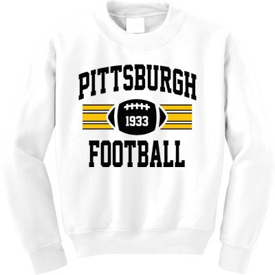 Pittsburgh Football Athletic Vintage Sports Team Fan Kids Sweatshirt