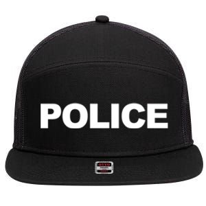 Police Front And Back Print Law Enforcet Police Gift 7 Panel Mesh Trucker Snapback Hat