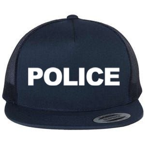 Police Front And Back Print Law Enforcet Police Gift Flat Bill Trucker Hat