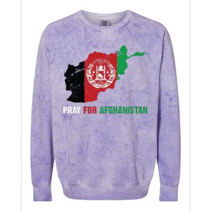 Pray For Afghanistan Flag Map Colorblast Crewneck Sweatshirt