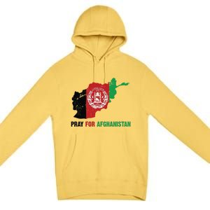 Pray For Afghanistan Flag Map Premium Pullover Hoodie