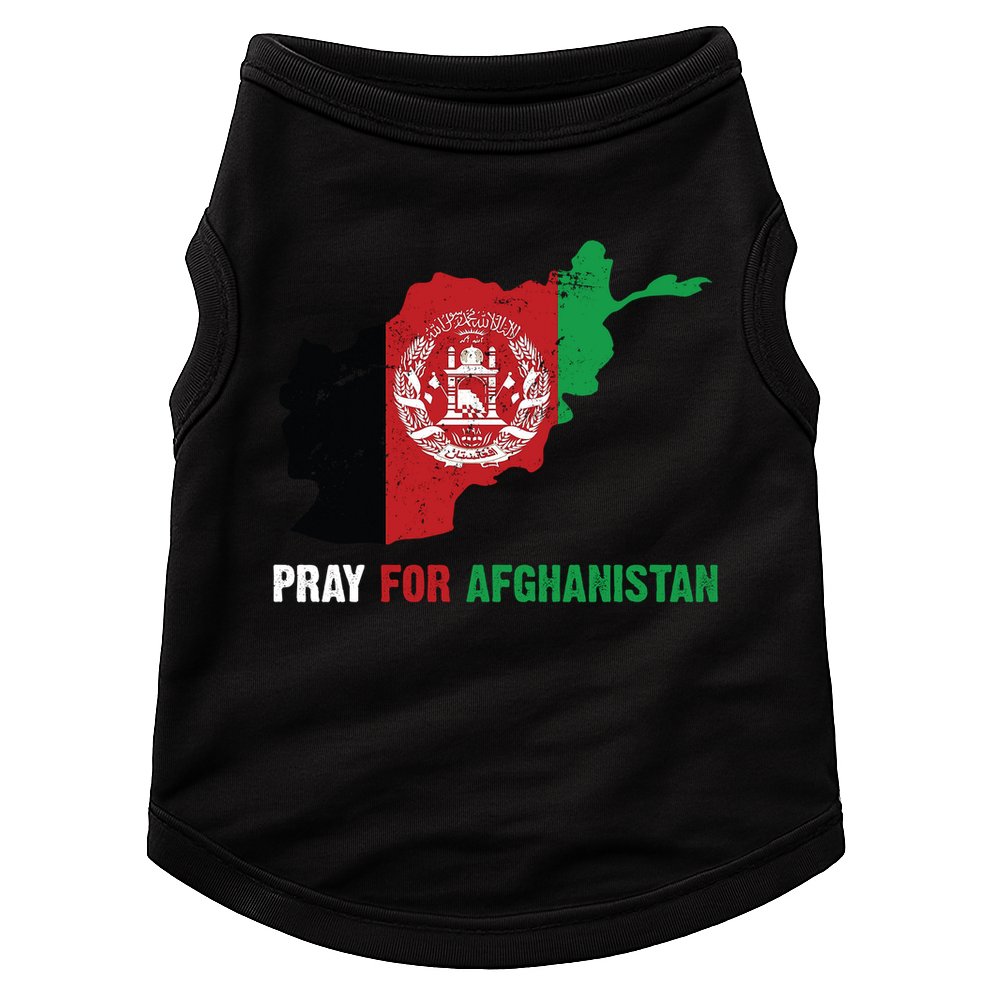 Pray For Afghanistan Flag Map Doggie Tank