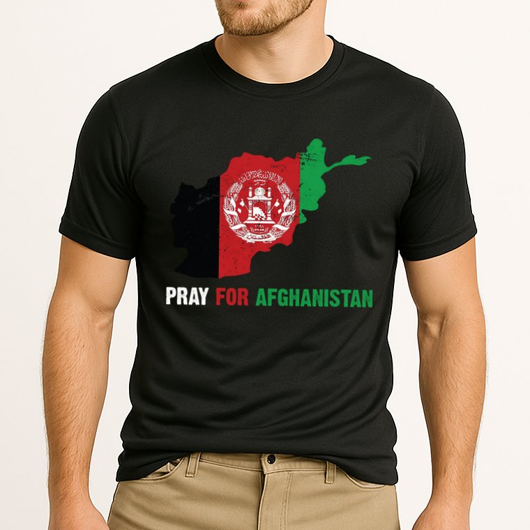 Pray For Afghanistan Flag Map Performance Shirt