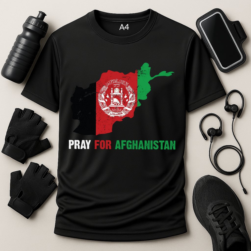 Pray For Afghanistan Flag Map Performance Shirt
