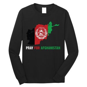 Pray For Afghanistan Flag Map Long Sleeve Shirt