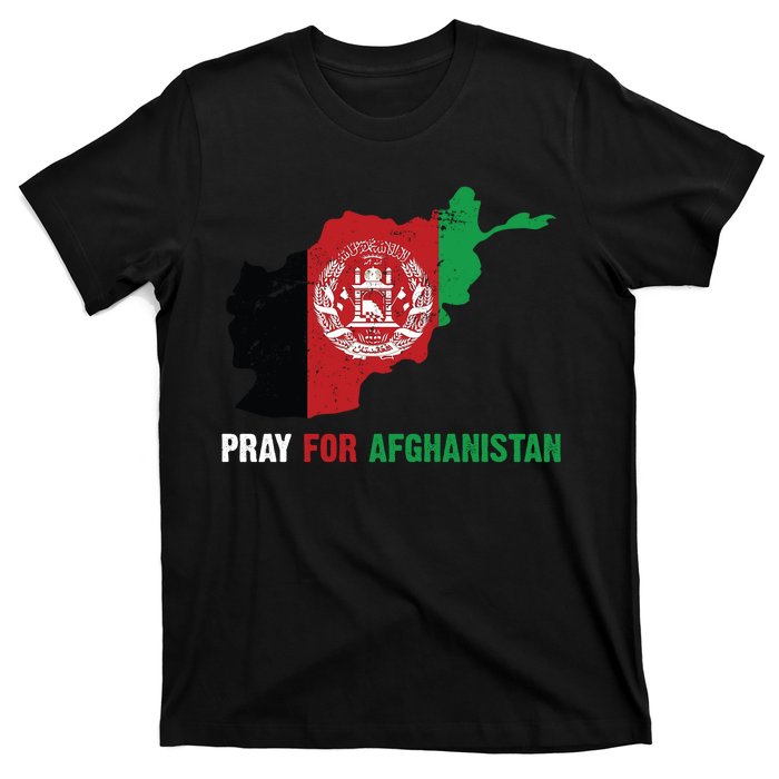 Pray For Afghanistan Flag Map T-Shirt