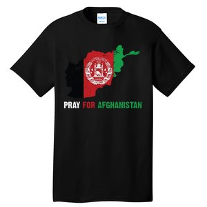 Pray For Afghanistan Flag Map Tall T-Shirt