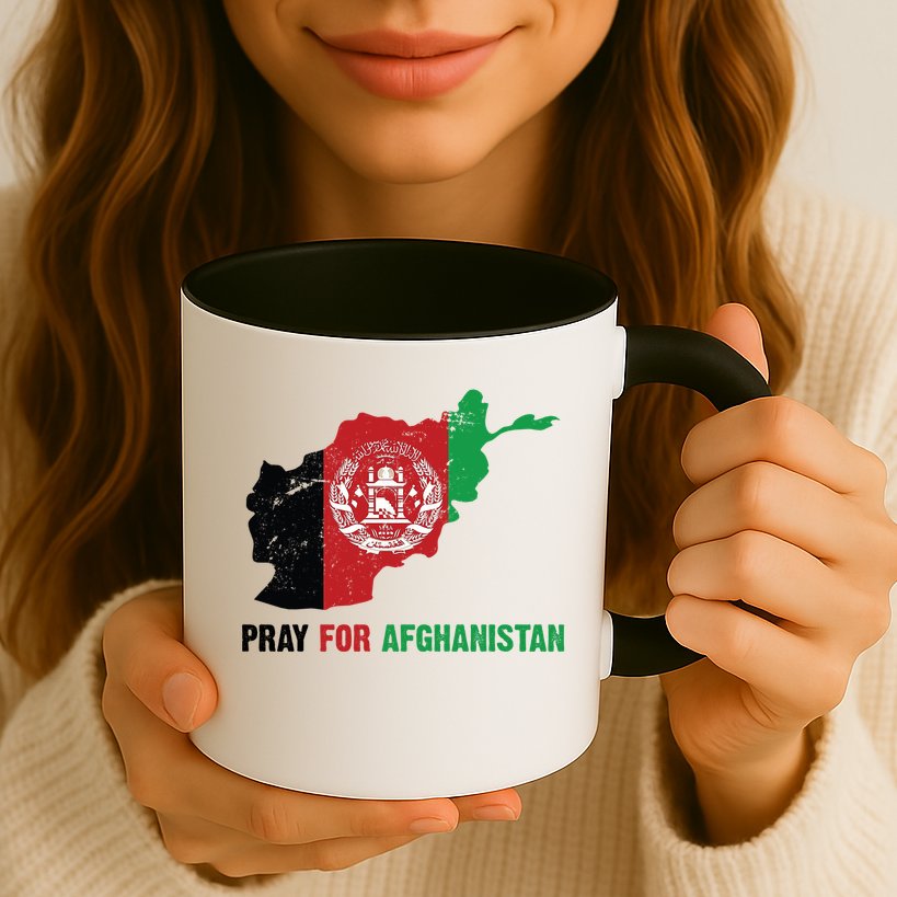 Pray For Afghanistan Flag Map Mug