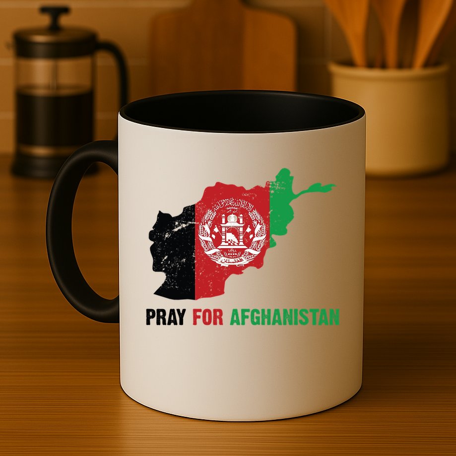 Pray For Afghanistan Flag Map Mug