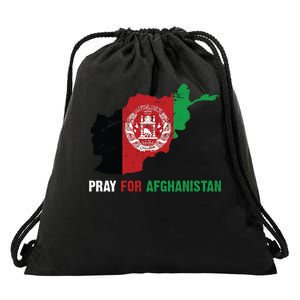 Pray For Afghanistan Flag Map Drawstring Bag