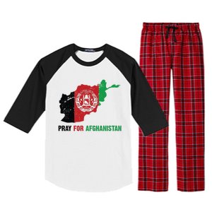 Pray For Afghanistan Flag Map Raglan Sleeve Pajama Set