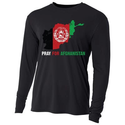 Pray For Afghanistan Flag Map Cooling Performance Long Sleeve Crew