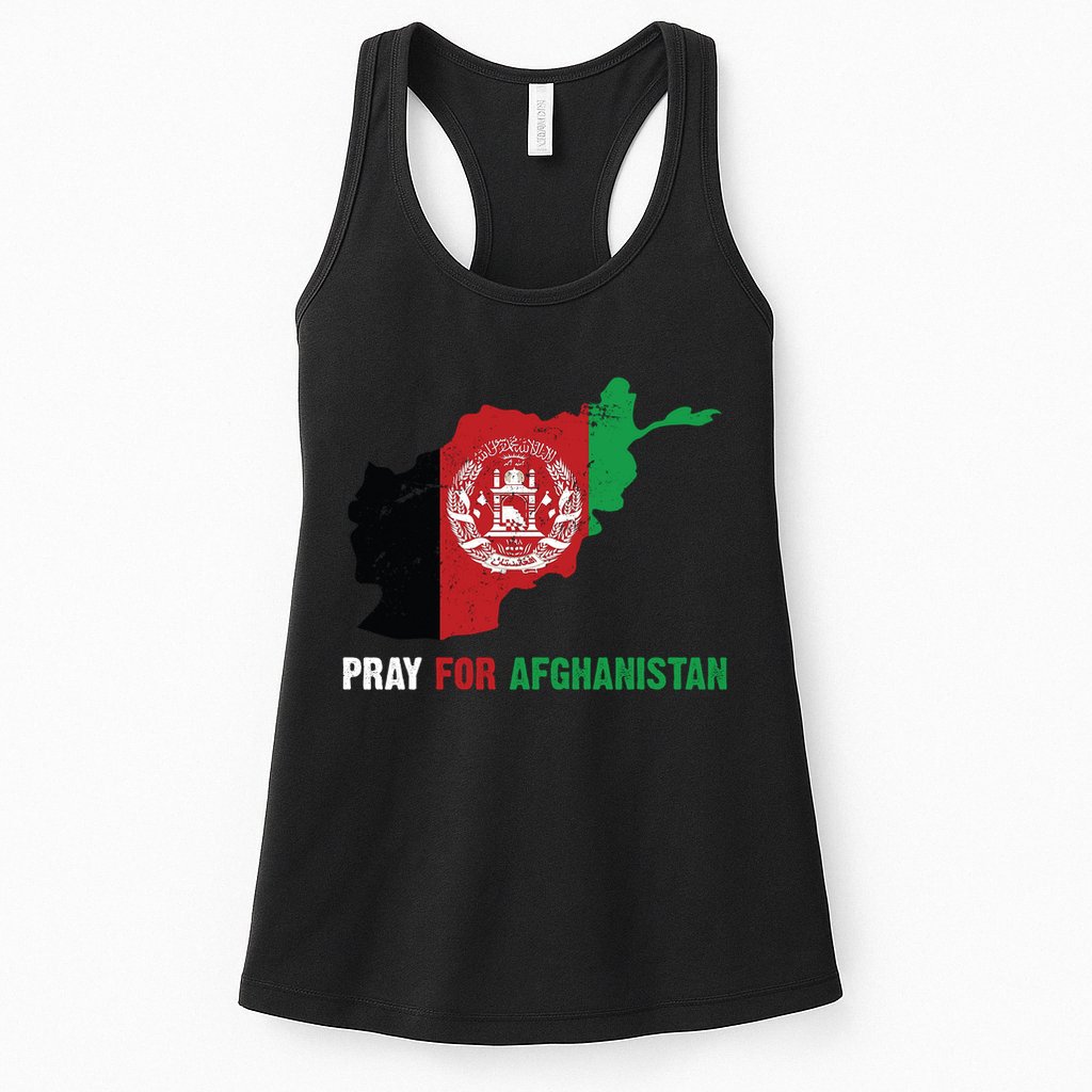 Pray For Afghanistan Flag Map Womens Tank Top