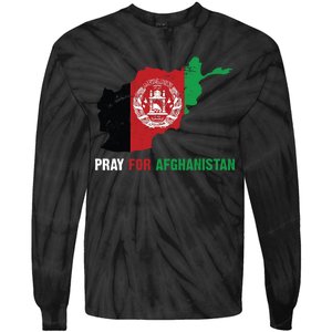 Pray For Afghanistan Flag Map Tie-Dye Long Sleeve Shirt