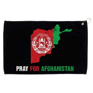 Pray For Afghanistan Flag Map Grommeted Golf Towel