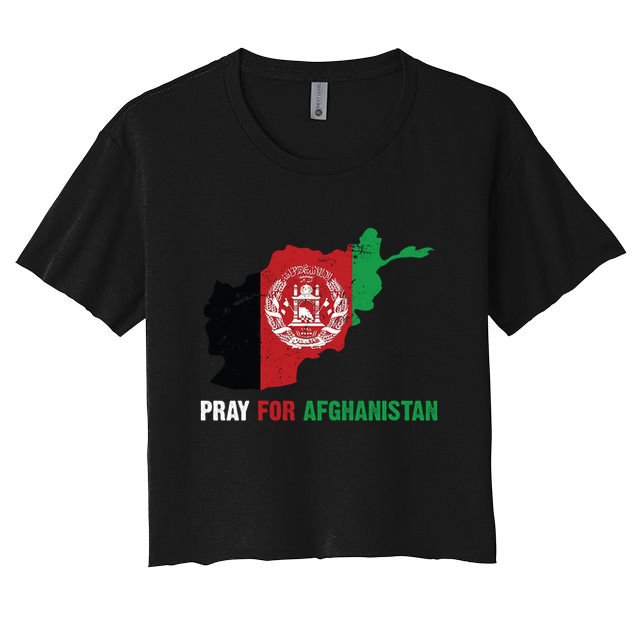 Pray For Afghanistan Flag Map Crop Top
