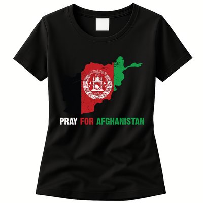 Pray For Afghanistan Flag Map Womens T-Shirt