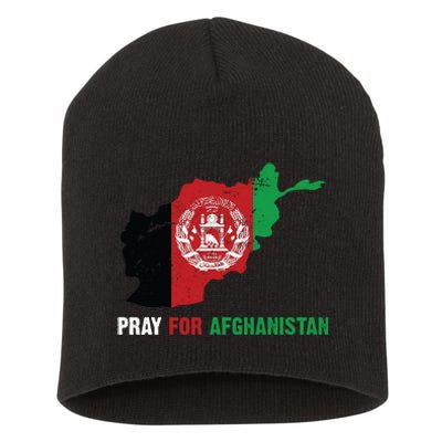 Pray For Afghanistan Flag Map Short Acrylic Beanie