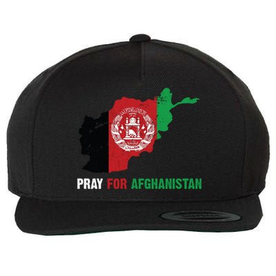 Pray For Afghanistan Flag Map Wool Snapback Cap