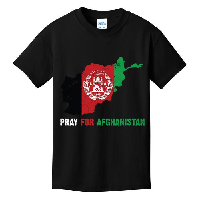 Pray For Afghanistan Flag Map Kids T-Shirt