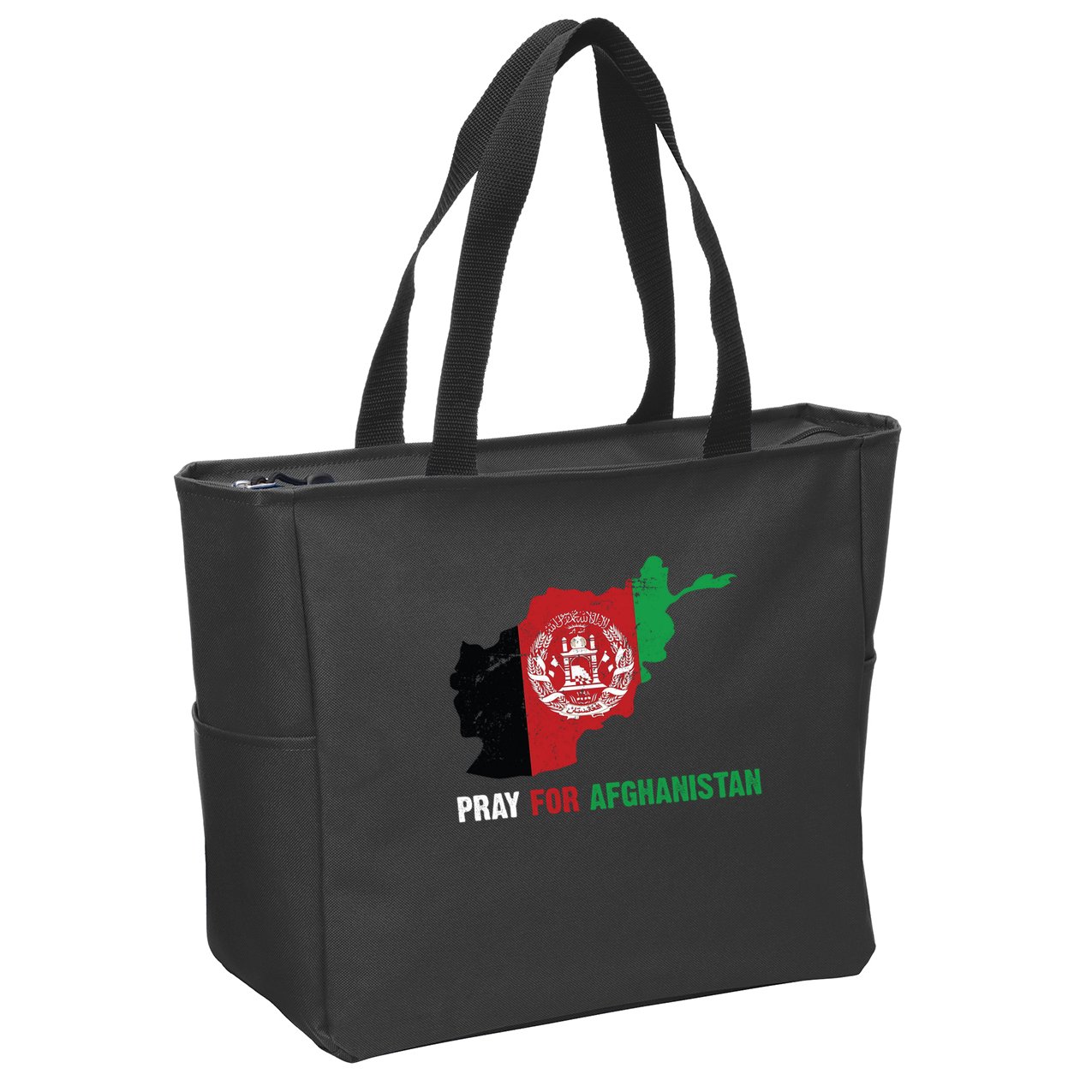 Pray For Afghanistan Flag Map Zip Tote Bag