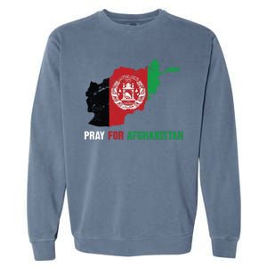 Pray For Afghanistan Flag Map Garment-Dyed Sweatshirt