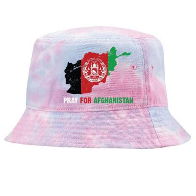 Pray For Afghanistan Flag Map Tie-Dyed Bucket Hat