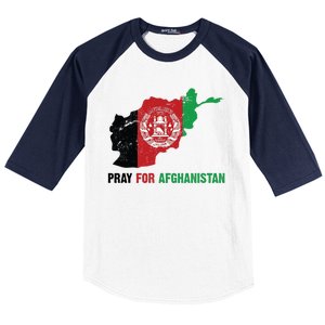 Pray For Afghanistan Flag Map Baseball Sleeve Shirt