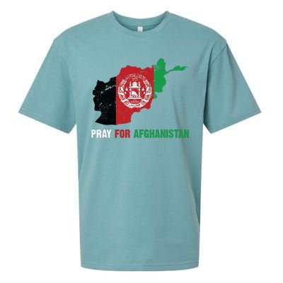 Pray For Afghanistan Flag Map Sueded Cloud Jersey T-Shirt