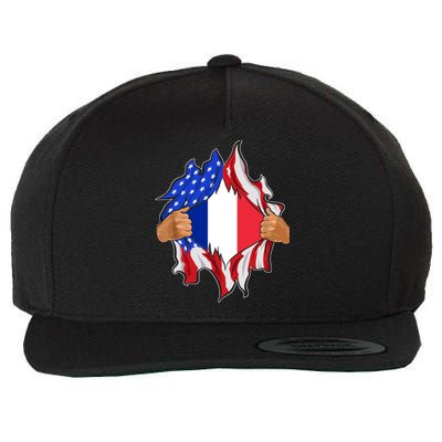 Proud French American Patriots Made In Usa With French Parts Gift Wool Snapback Cap