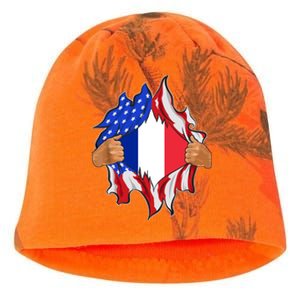 Proud French American Patriots Made In Usa With French Parts Gift Kati - Camo Knit Beanie