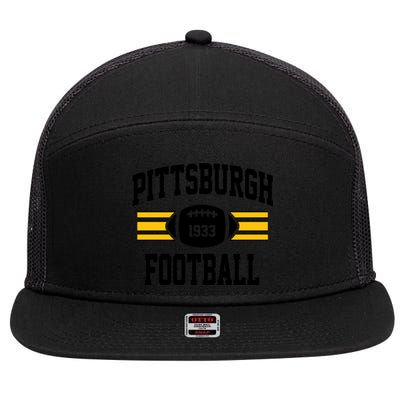 Pittsburgh Football Athletic Vintage Sports Team Fan Gift 7 Panel Mesh Trucker Snapback Hat