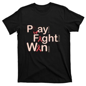 Pray For A Cure Ribbon Gift Breast Cancer Awareness T-Shirt