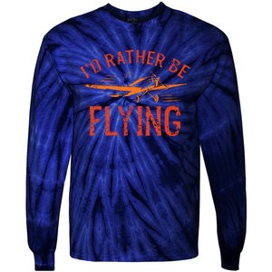 Pilot Flying Aviator Flight Airplane Lovers Aviation Tie-Dye Long Sleeve Shirt